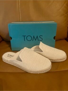 Toms Cream Slip-On Espadrille Mules